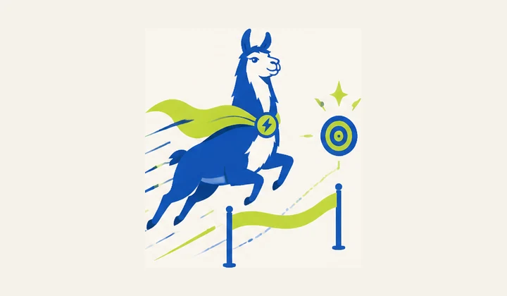 Caped FDE llama moving toward an outcome target